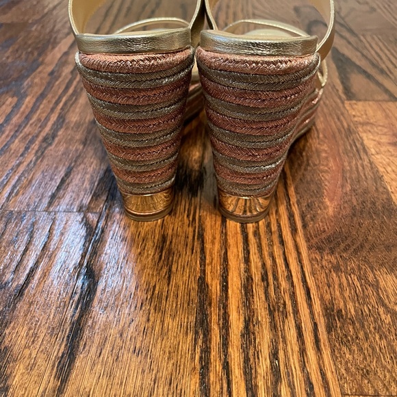 Jimmy Choo platform wedge gold slide sandals - Picture 7 of 10